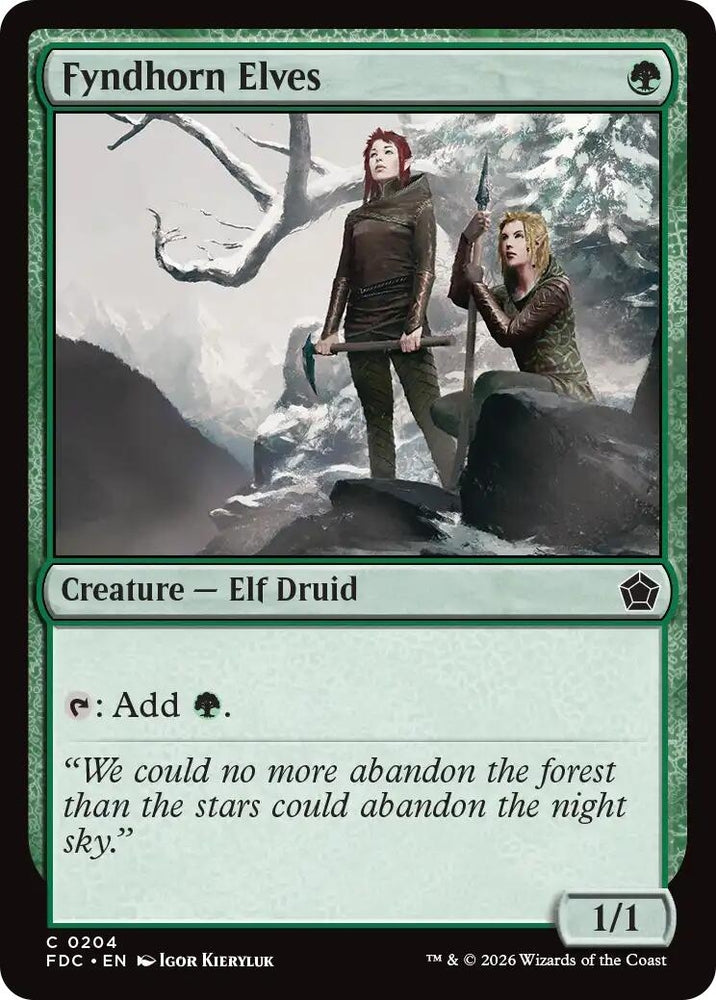 Image for Fyndhorn Elves (204) (Commander: Foundations) (FDC) - Magic: The Gathering
