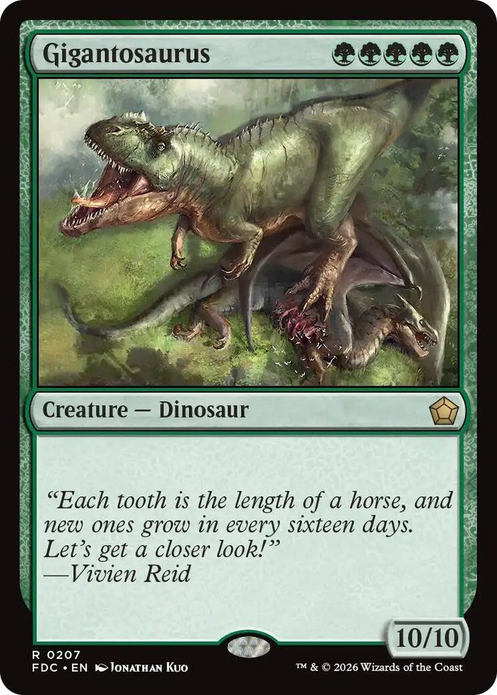 Image for Gigantosaurus (207) (Commander: Foundations) (FDC) - Magic: The Gathering