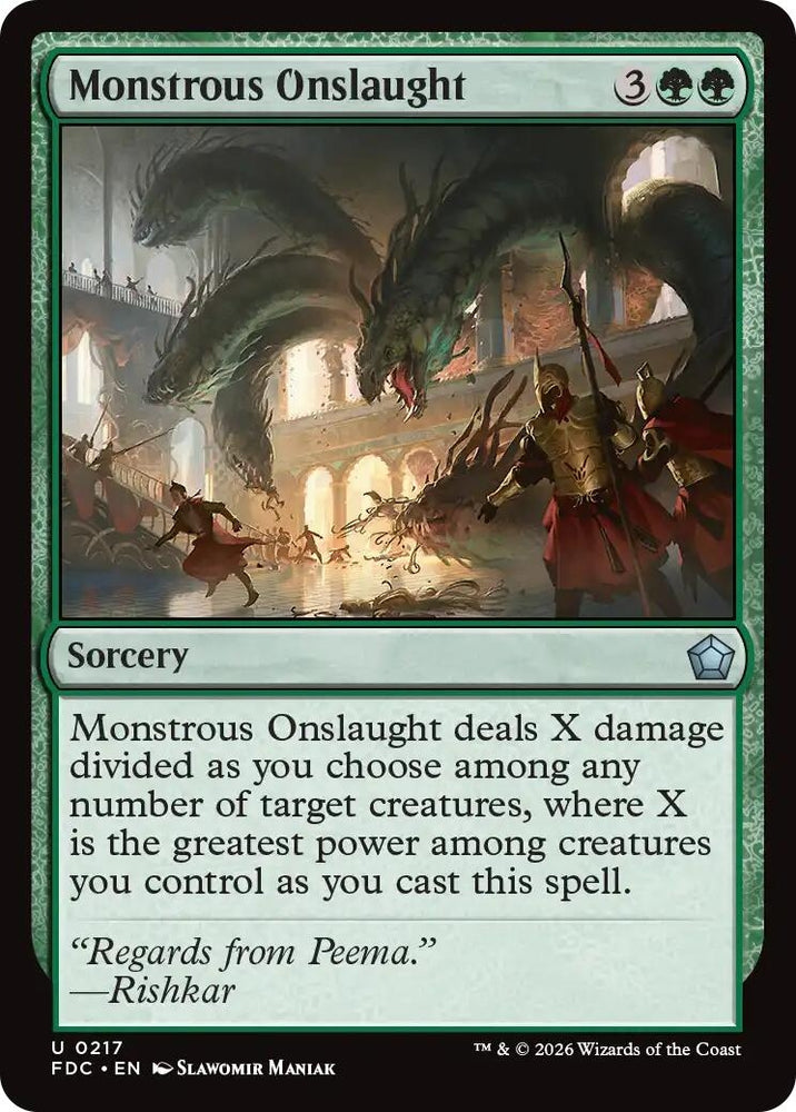 Image for Monstrous Onslaught (217) (Commander: Foundations) (FDC) - Magic: The Gathering