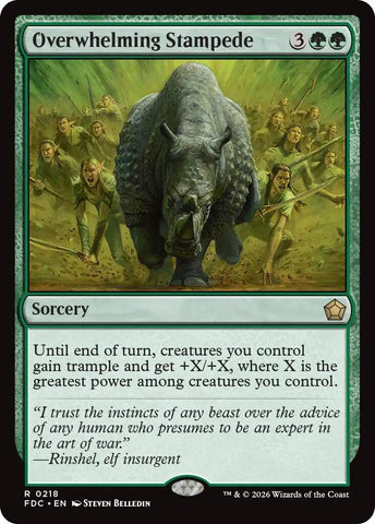 Image for Overwhelming Stampede (218) (Commander: Foundations) (FDC) - Magic: The Gathering