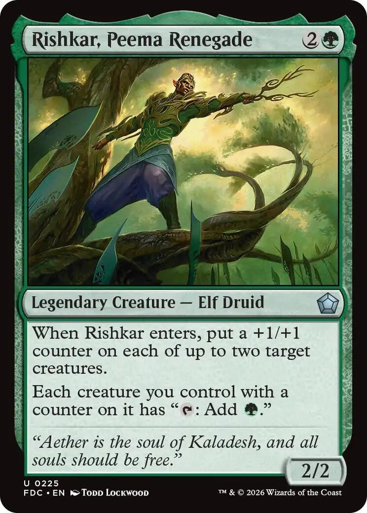 Image for Rishkar, Peema Renegade (225) (Commander: Foundations) (FDC) - Magic: The Gathering