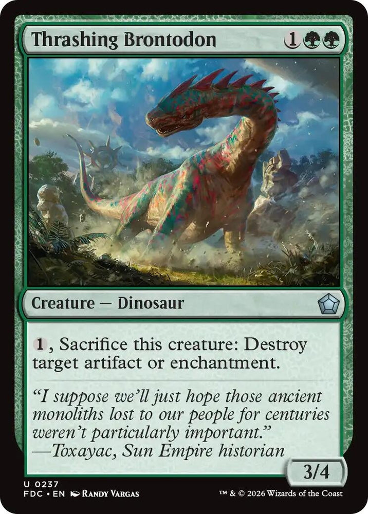 Image for Thrashing Brontodon (237) (Commander: Foundations) (FDC) - Magic: The Gathering