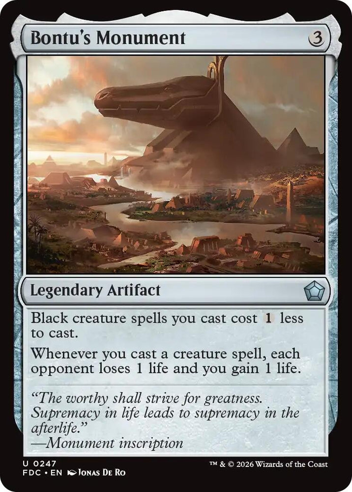 Image for Bontu's Monument (247) (Commander: Foundations) (FDC) - Magic: The Gathering
