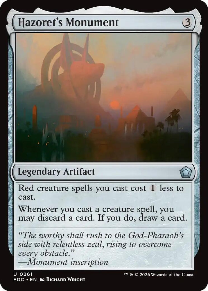 Image for Hazoret's Monument (261) (Commander: Foundations) (FDC) - Magic: The Gathering