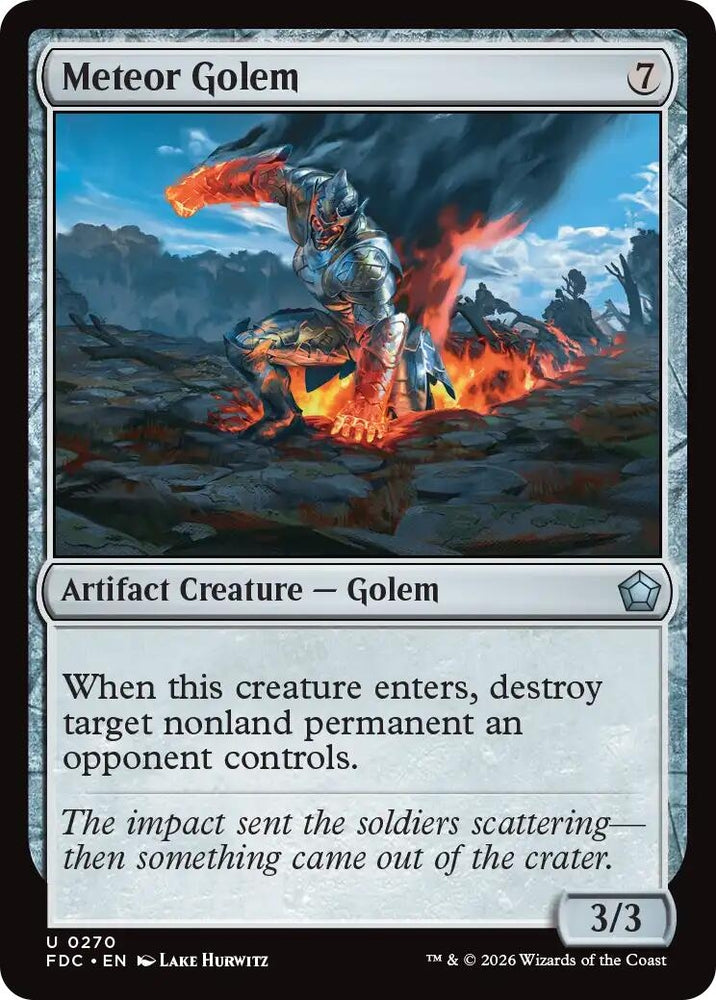 Image for Meteor Golem (270) (Commander: Foundations) (FDC) - Magic: The Gathering