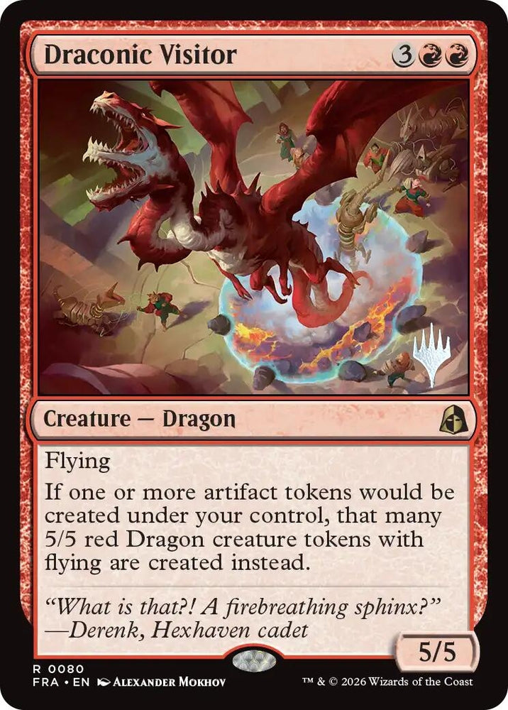 Image for Draconic Visitor (80) (Promo Pack: Reality Fracture) (PPFRA) - Magic: The Gathering