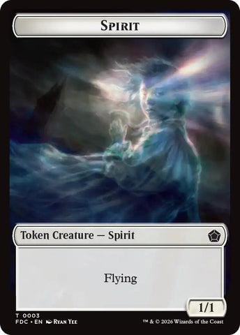 Image for Spirit // Clue Double-Sided Token (3 // 13) (Commander: Foundations) (FDC) - Magic: The Gathering