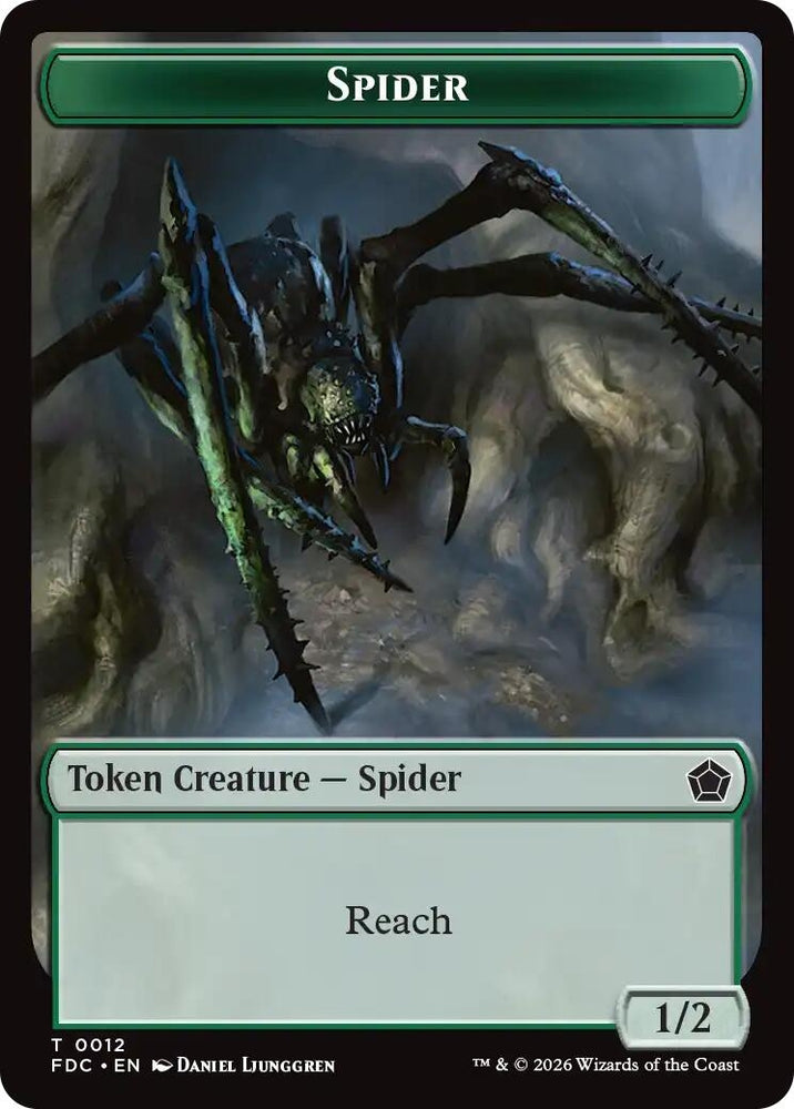 Image for Spider // Phyrexian Beast Double-Sided Token (12 // 11) (Commander: Foundations) (FDC) - Magic: The Gathering