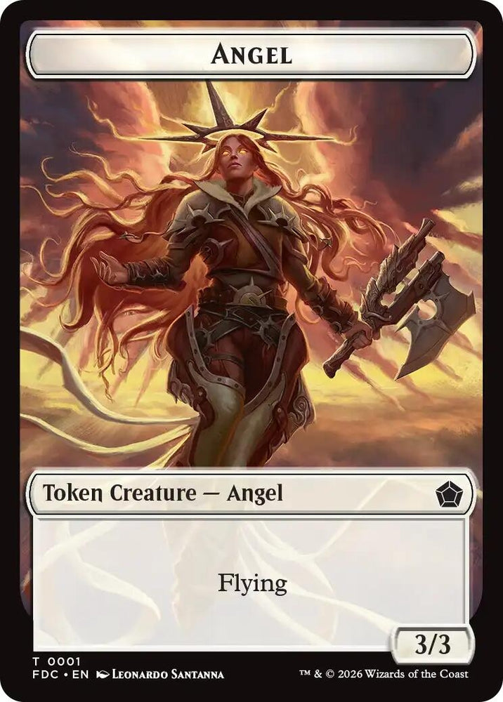 Image for Angel (0001) // Angel (0002) Double-Sided Token (1 // 2) (Commander: Foundations) (FDC) - Magic: The Gathering