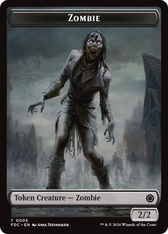 Image for Zombie // Zombie Knight Double-Sided Token (5 // 6) (Commander: Foundations) (FDC) - Magic: The Gathering