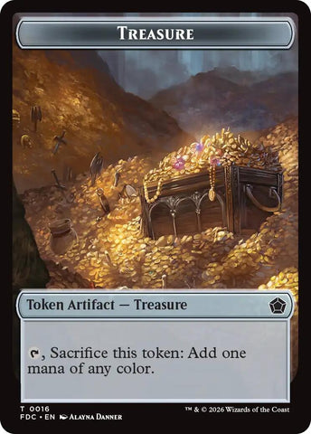 Image for Treasure // The Monarch Double-Sided Token (16 // 17) (Commander: Foundations) (FDC) - Magic: The Gathering