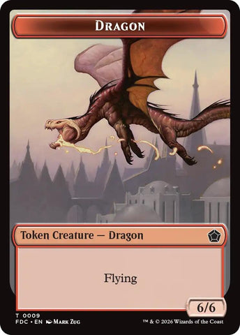 Image for Dragon (0009) // Treasure Double-Sided Token (9 // 16) (Commander: Foundations) (FDC) - Magic: The Gathering