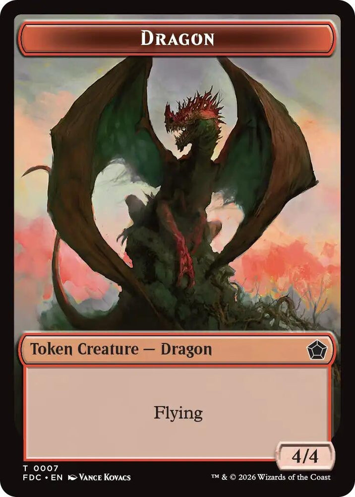 Image for Dragon (0007) // Treasure Double-Sided Token (7 // 16) (Commander: Foundations) (FDC) - Magic: The Gathering