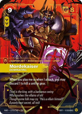 Mordekaiser, Dominating (Alternate Art) (137a/167) (Radiance) (RAD)