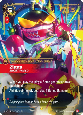 Ziggs, Short-Fused (Alternate Art) (023a/167) (Radiance) (RAD)