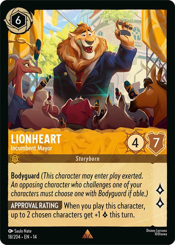 Image for Lionheart - Incumbent Mayor (18/204) (Hyperia City) (14) - Disney Lorcana