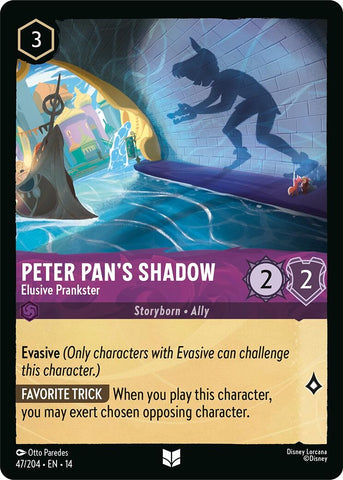 Image for Peter Pan's Shadow - Elusive Prankster (47/204) (Hyperia City) (14) - Disney Lorcana