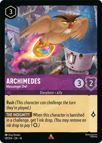 Image for Archimedes - Messenger Owl (58/204) (Hyperia City) (14) - Disney Lorcana