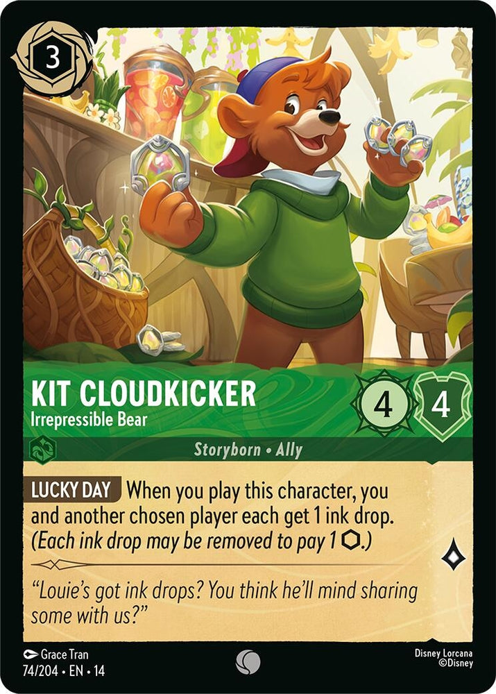 Image for Kit Cloudkicker - Irrepressible Bear (74/204) (Hyperia City) (14) - Disney Lorcana