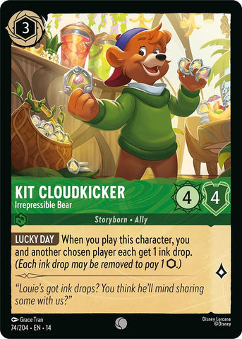 Image for Kit Cloudkicker - Irrepressible Bear (74/204) (Hyperia City) (14) - Disney Lorcana
