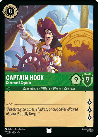 Image for Captain Hook - Concerned Captain (77/204) (Hyperia City) (14) - Disney Lorcana