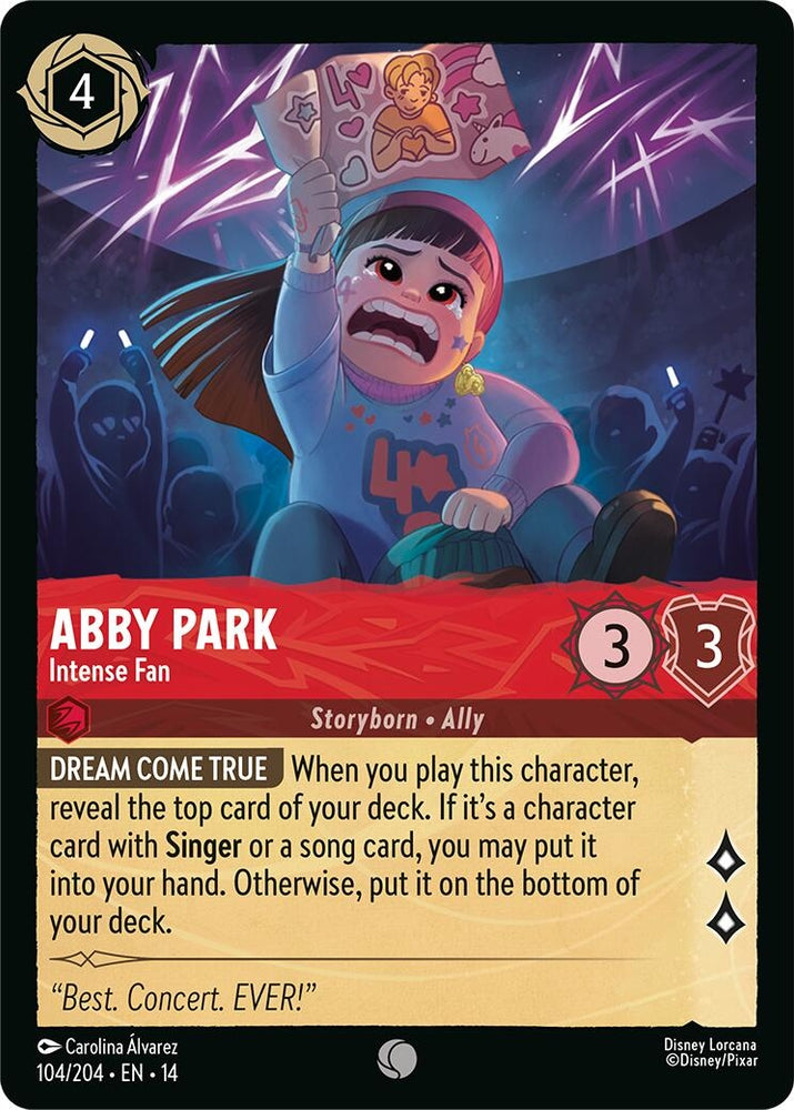 Image for Abby Park - Intense Fan (104/204) (Hyperia City) (14) - Disney Lorcana