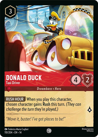 Image for Donald Duck - Taxi Driver (110/204) (Hyperia City) (14) - Disney Lorcana
