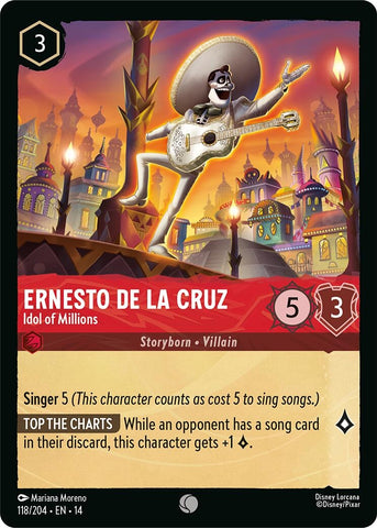 Image for Ernesto de la Cruz - Idol of Millions (118/204) (Hyperia City) (14) - Disney Lorcana