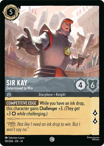 Image for Sir Kay - Determined to Win (181/204) (Hyperia City) (14) - Disney Lorcana