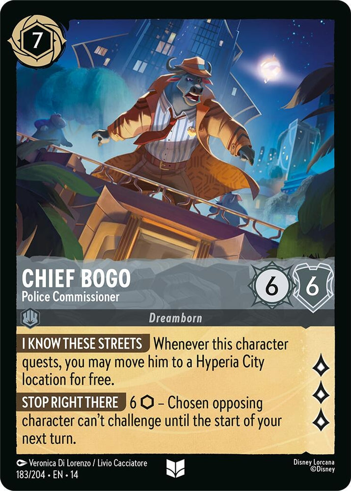 Image for Chief Bogo - Police Commissioner (183/204) (Hyperia City) (14) - Disney Lorcana