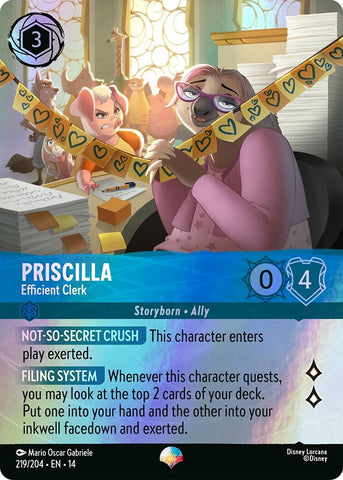 Image for Priscilla - Efficient Clerk (Epic) (219/204) (Hyperia City) (14) - Disney Lorcana