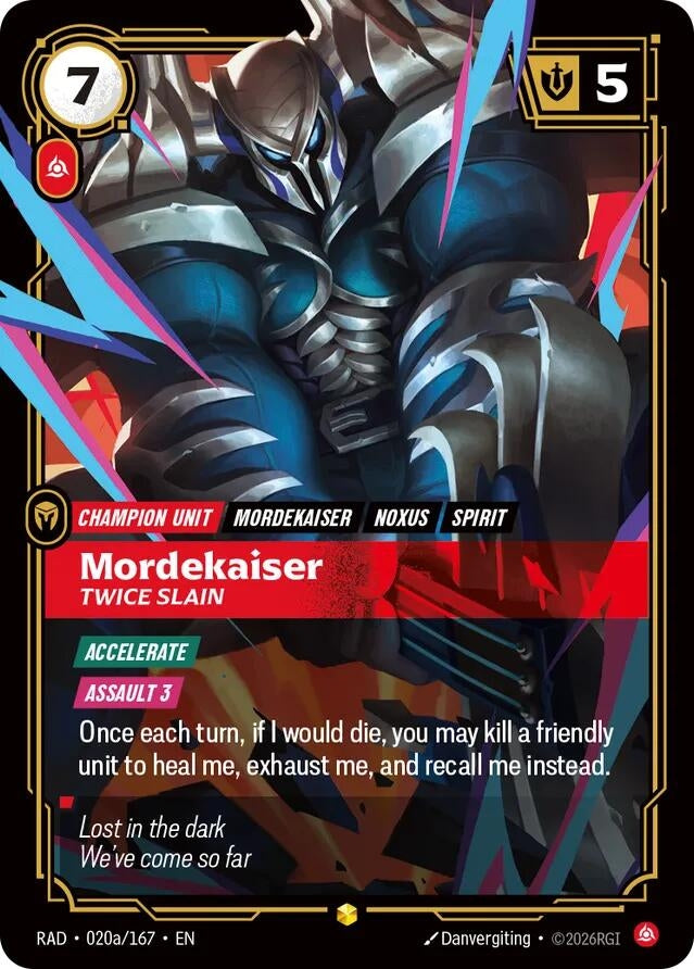 Image for Mordekaiser, Twice Slain (Alternate Art) (020a/167) (Radiance) (RAD) - Riftbound: League of Legends Trading Card Game