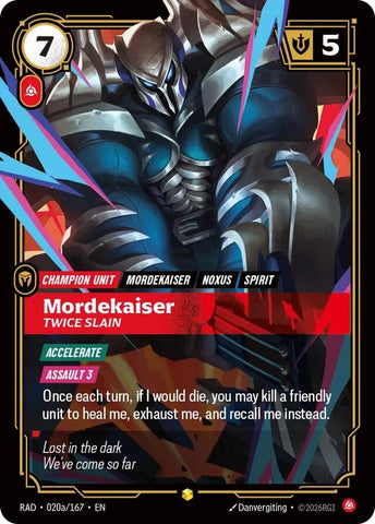 Image for Mordekaiser, Twice Slain (Alternate Art) (020a/167) (Radiance) (RAD) - Riftbound: League of Legends Trading Card Game