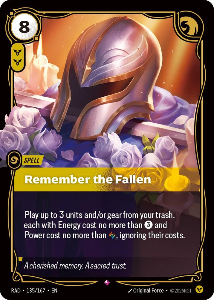 Image for Remember the Fallen (135/167) (Radiance) (RAD) - Riftbound: League of Legends Trading Card Game