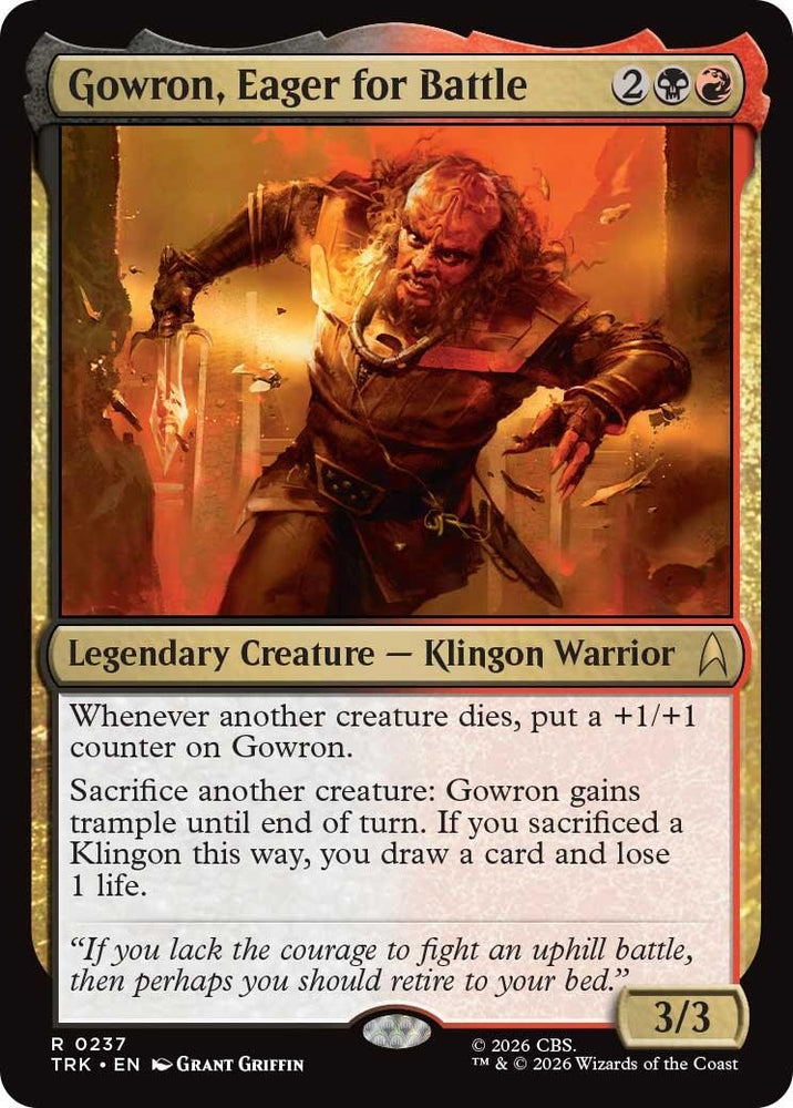 Image for Gowron, Eager for Battle (237) (Star Trek) (TRK) - Magic: The Gathering