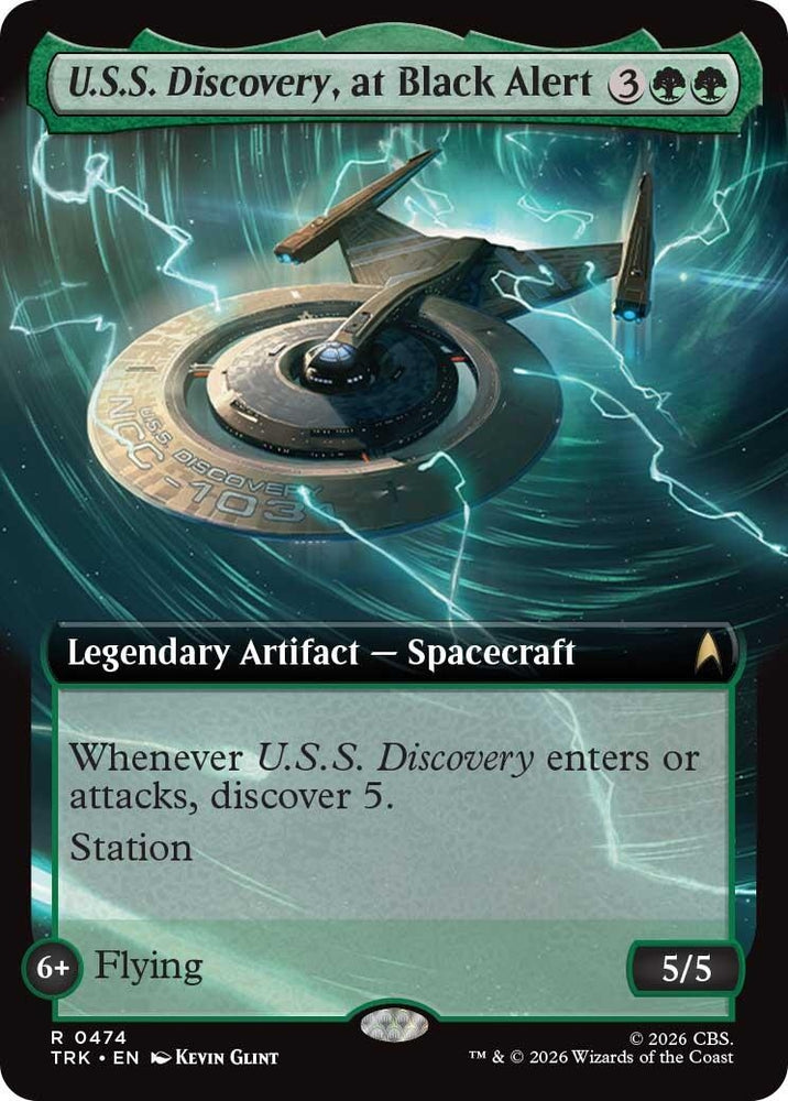 Image for U.S.S. Discovery, at Black Alert (Extended Art) (474) (Star Trek) (TRK) - Magic: The Gathering