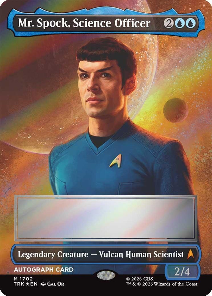 Image for Mr. Spock, Science Officer (Borderless) (Signed) (1702) (Star Trek) (TRK) - Magic: The Gathering