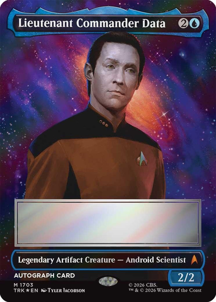 Image for Lieutenant Commander Data (Borderless) (Signed) (1703) (Star Trek) (TRK) - Magic: The Gathering