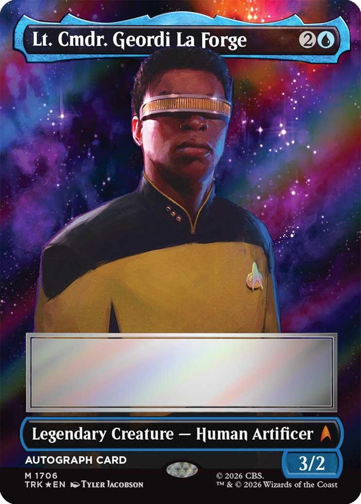 Image for Lt. Cmdr. Geordi La Forge (Borderless) (Signed) (1706) (Star Trek) (TRK) - Magic: The Gathering