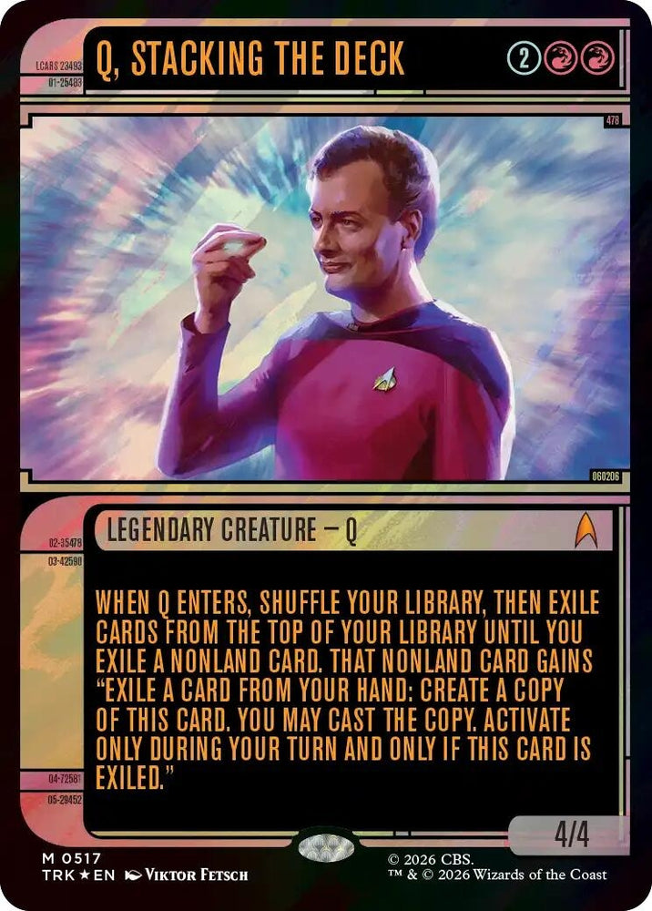 Image for Q, Stacking the Deck (Showcase) (Surge Foil) (517) (Star Trek) (TRK) - Magic: The Gathering