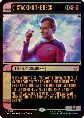 Image for Q, Stacking the Deck (Showcase) (Surge Foil) (517) (Star Trek) (TRK) - Magic: The Gathering