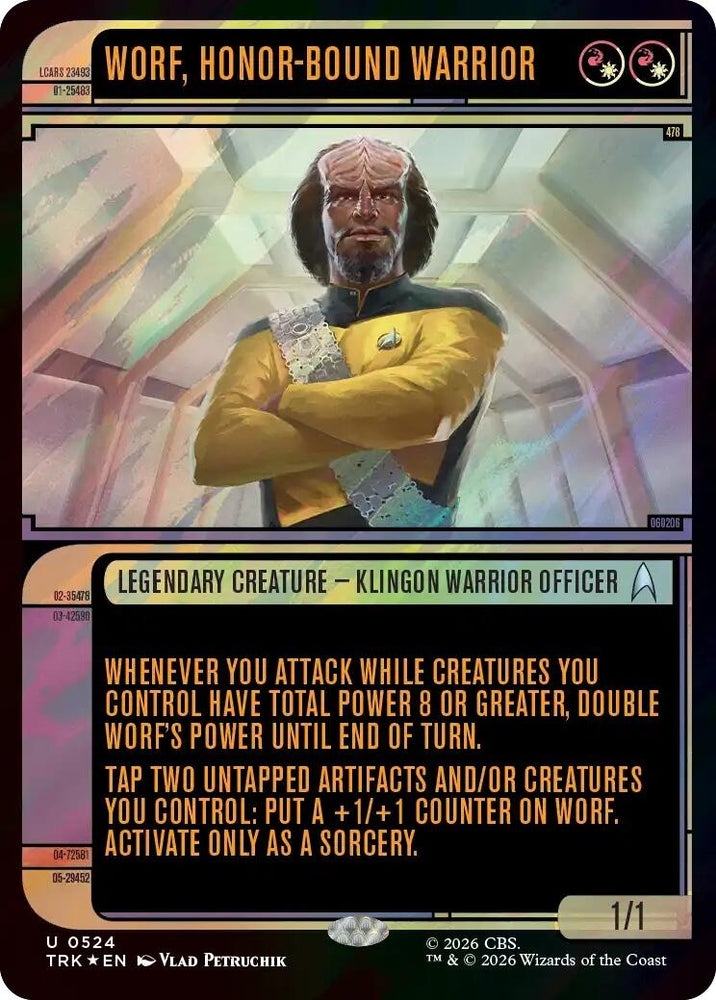 Image for Worf, Honor-Bound Warrior (Showcase) (0524) (Surge Foil) (524) (Star Trek) (TRK) - Magic: The Gathering