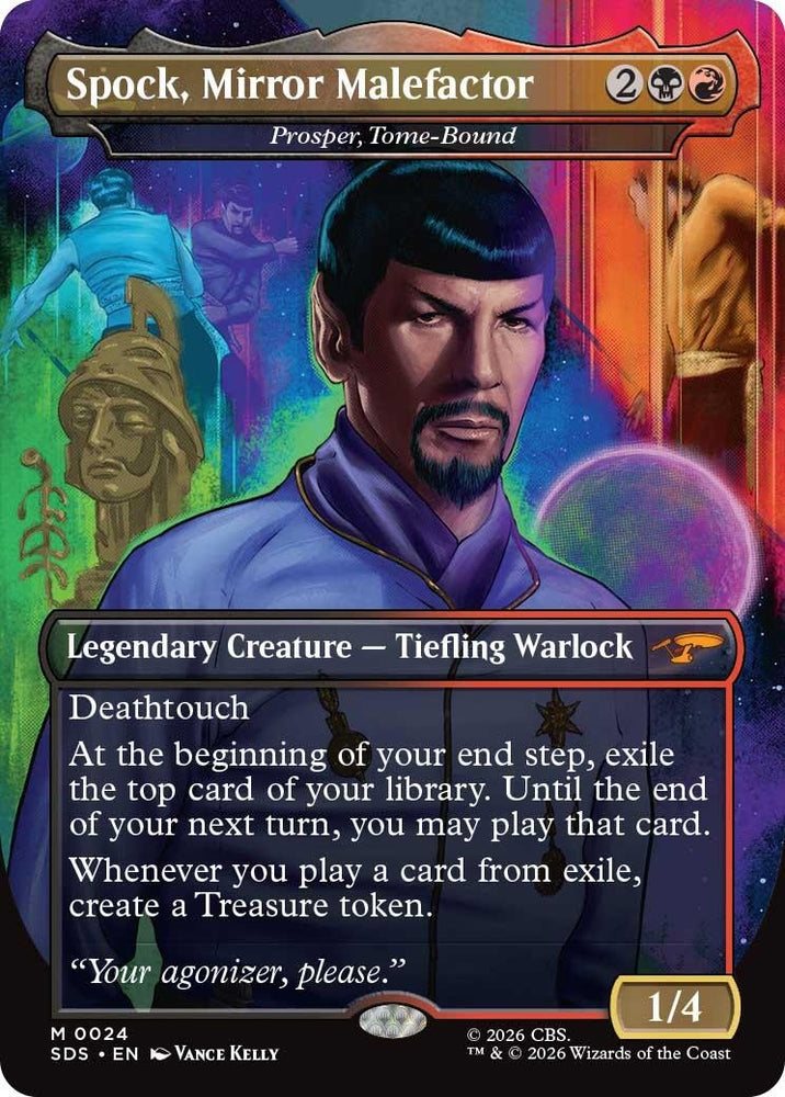 Image for Spock, Mirror Malefactor - Prosper, Tome-Bound (Borderless) (24) (Star Trek: Stardates) (SDS) - Magic: The Gathering