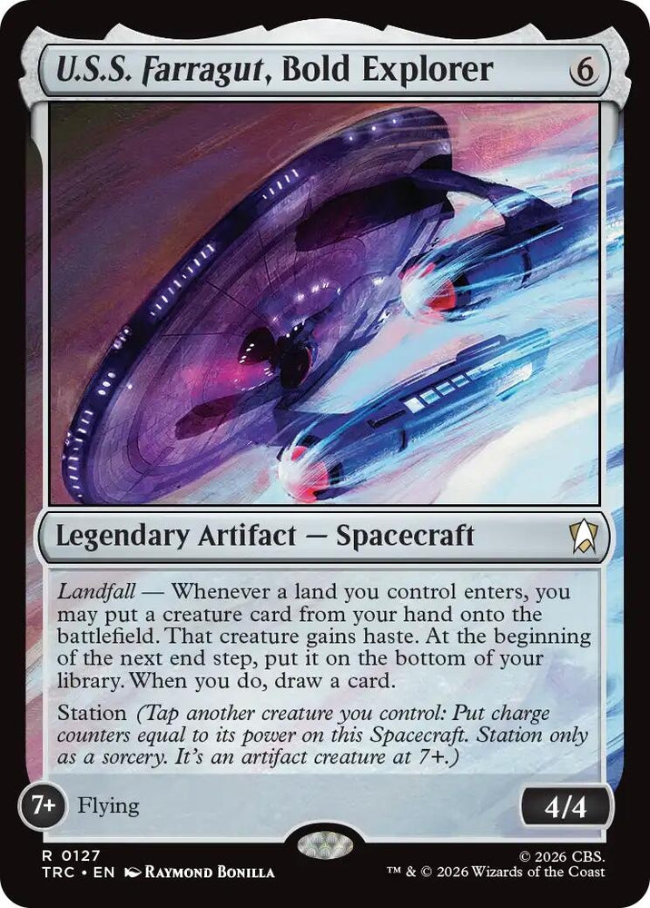 Image for U.S.S. Farragut, Bold Explorer (Surge Foil) (127) (Commander: Star Trek) (TRC) - Magic: The Gathering