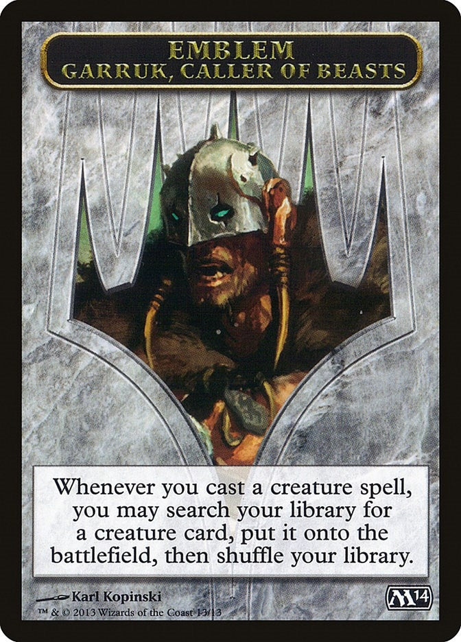 Image for Emblem - Garruk, Caller of Beasts (13) [Magic 2014 (M14)]