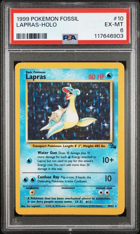 1999 POKEMON FOSSIL #10 LAPRAS-HOLO PSA 6