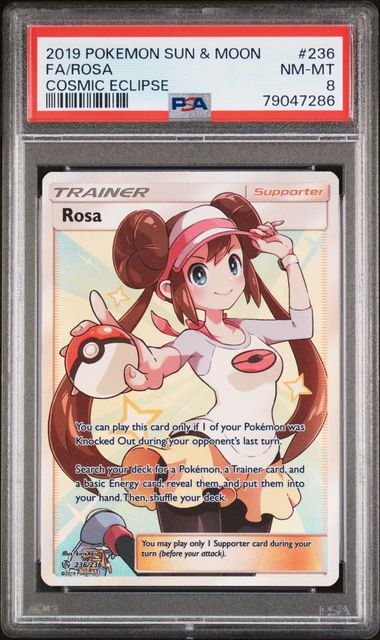 2019 POKEMON SUN & MOON COSMIC ECLIPSE #236 FA/ROSA COSMIC ECLIPSE PSA 8
