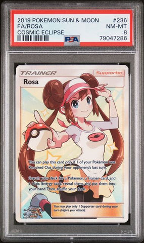 2019 POKEMON SUN & MOON COSMIC ECLIPSE #236 FA/ROSA COSMIC ECLIPSE PSA 8