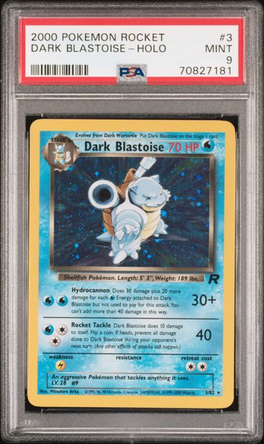 2000 POKEMON ROCKET #3 DARK BLASTOISE-HOLO PSA 9