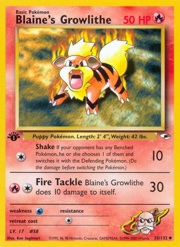 Image for Blaine's Growlithe (35) (035/132) [Gym Heroes]